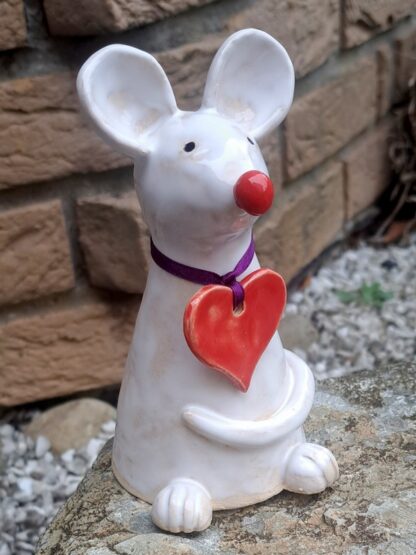 Maus mit Herz ~ 14 cm hoch – Bild 4