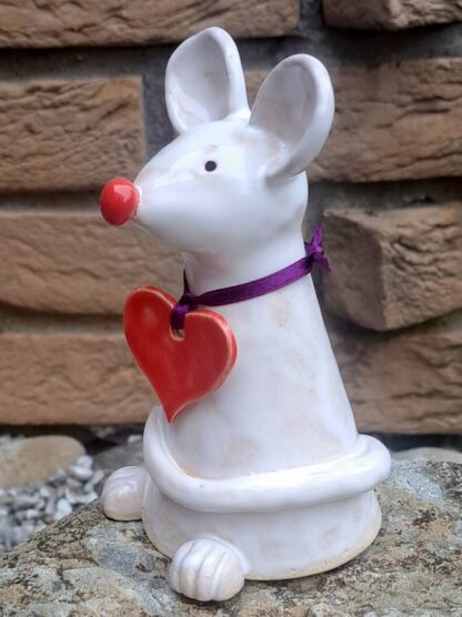Maus mit Herz ~ 14 cm hoch – Bild 3