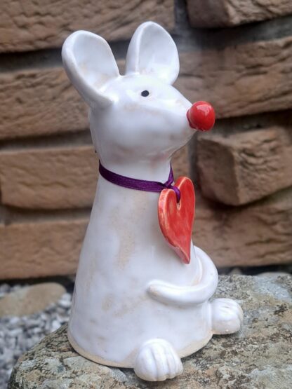 Maus mit Herz ~ 14 cm hoch – Bild 2